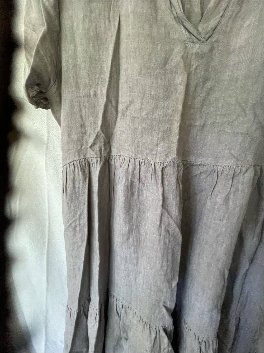 Francesca Bettini 100% Linen Beige Maxi Dress Made in Italy 1X - Picture 6 of 8
